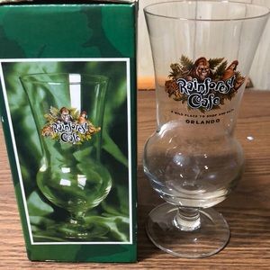 New in box Rainforest Cafe hurricane glass Orlando Florida